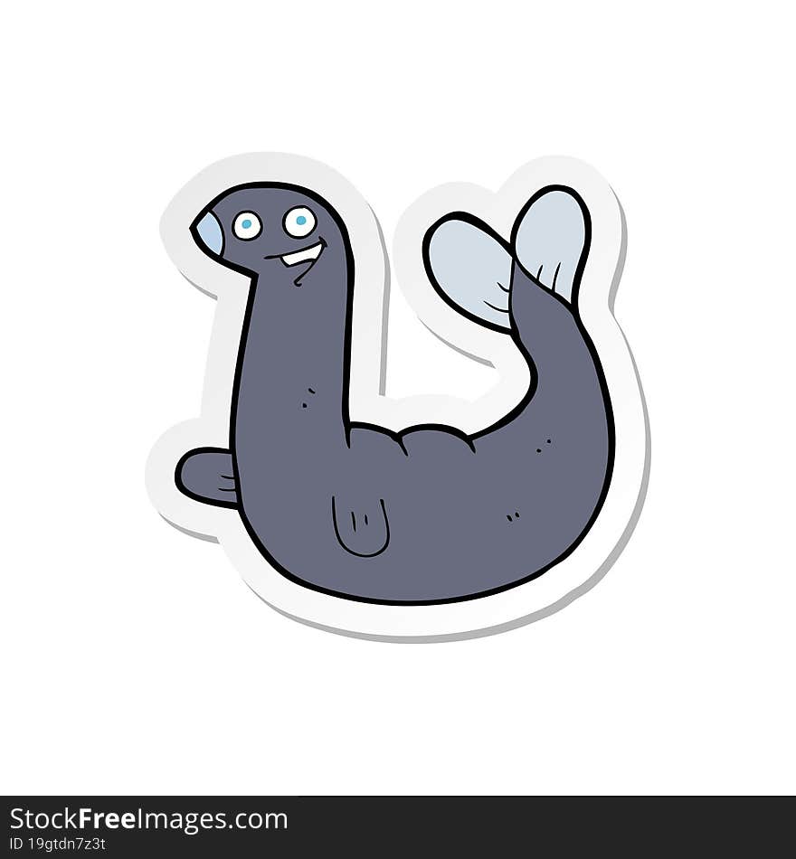 sticker of a cartoon seal