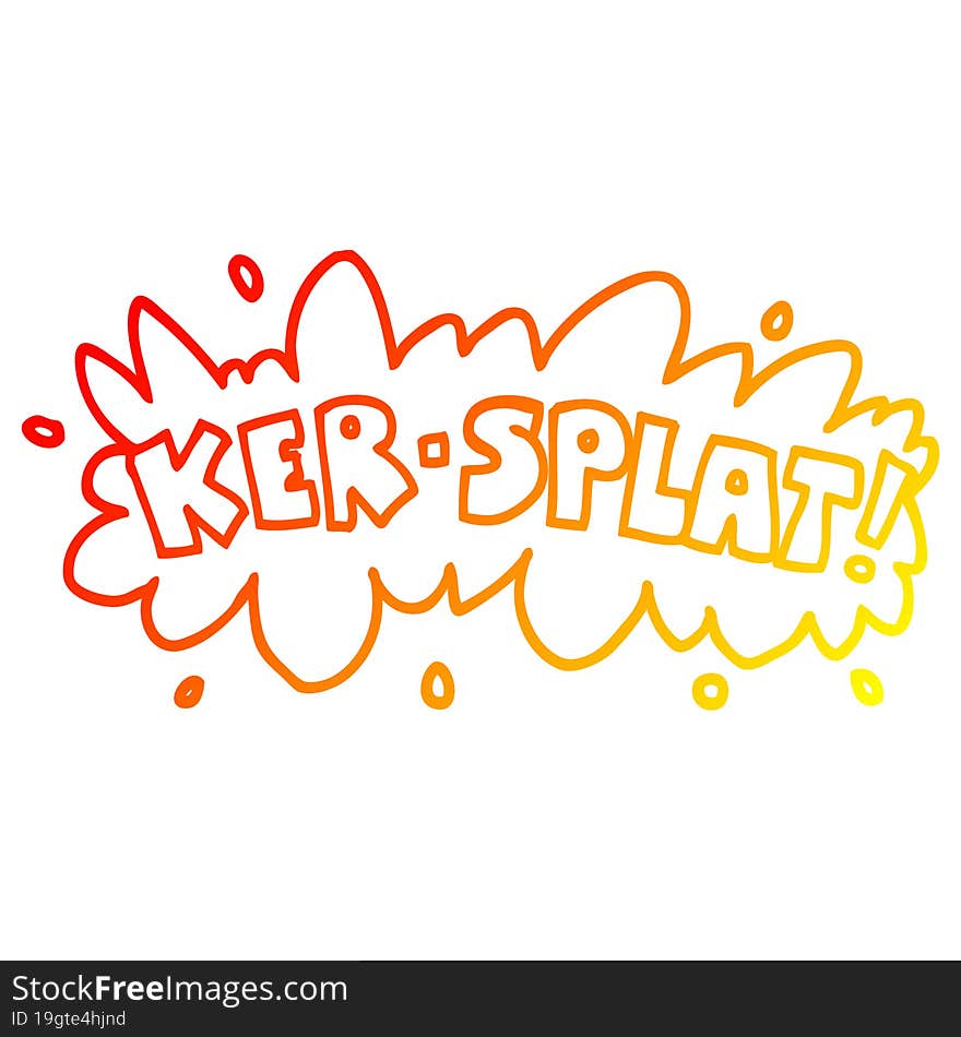 warm gradient line drawing cartoon words ker splat