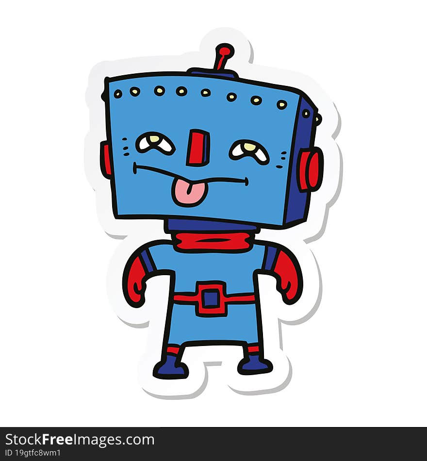 sticker of a cartoon robot