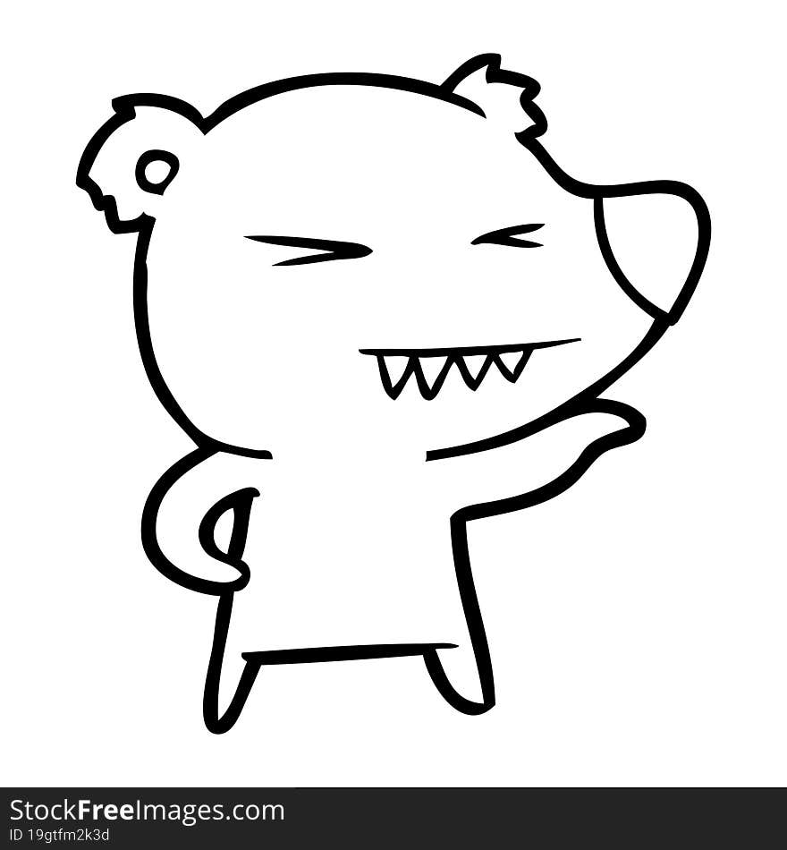 angry bear cartoon. angry bear cartoon