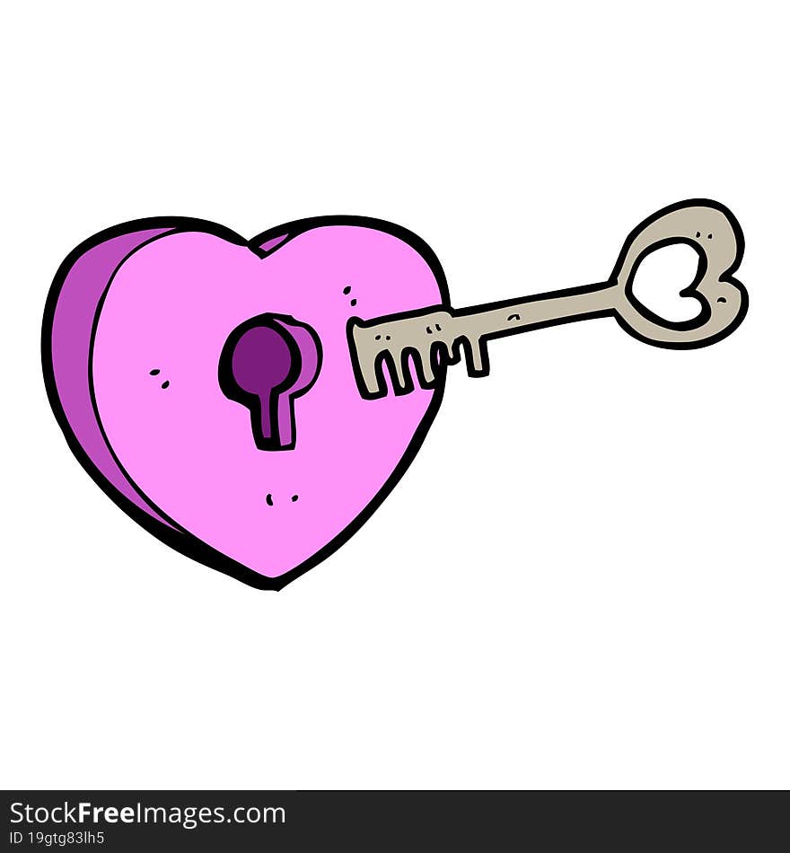 cartoon heart with keyhole