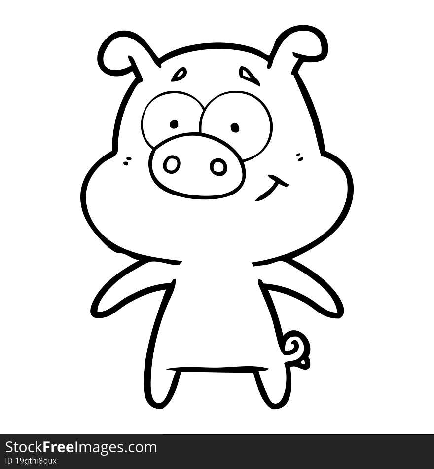 happy cartoon pig. happy cartoon pig