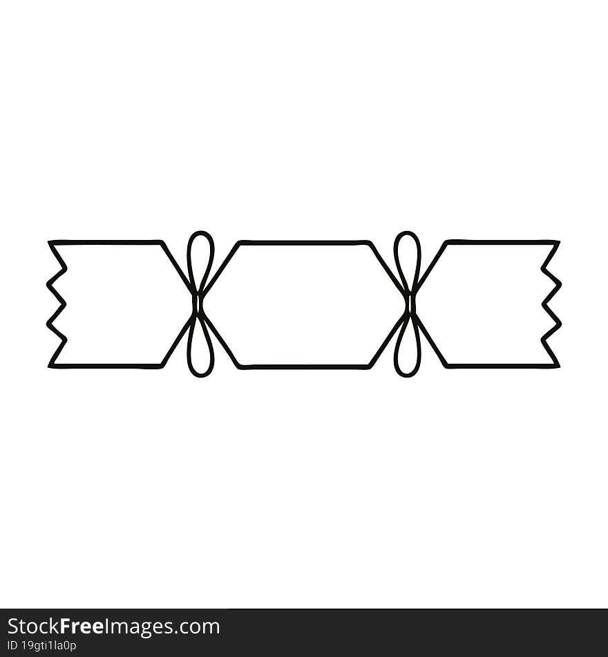 line drawing cartoon christmas cracker