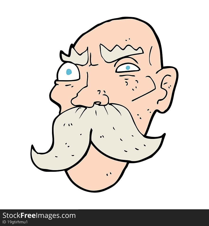 Cartoon Angry Old Man