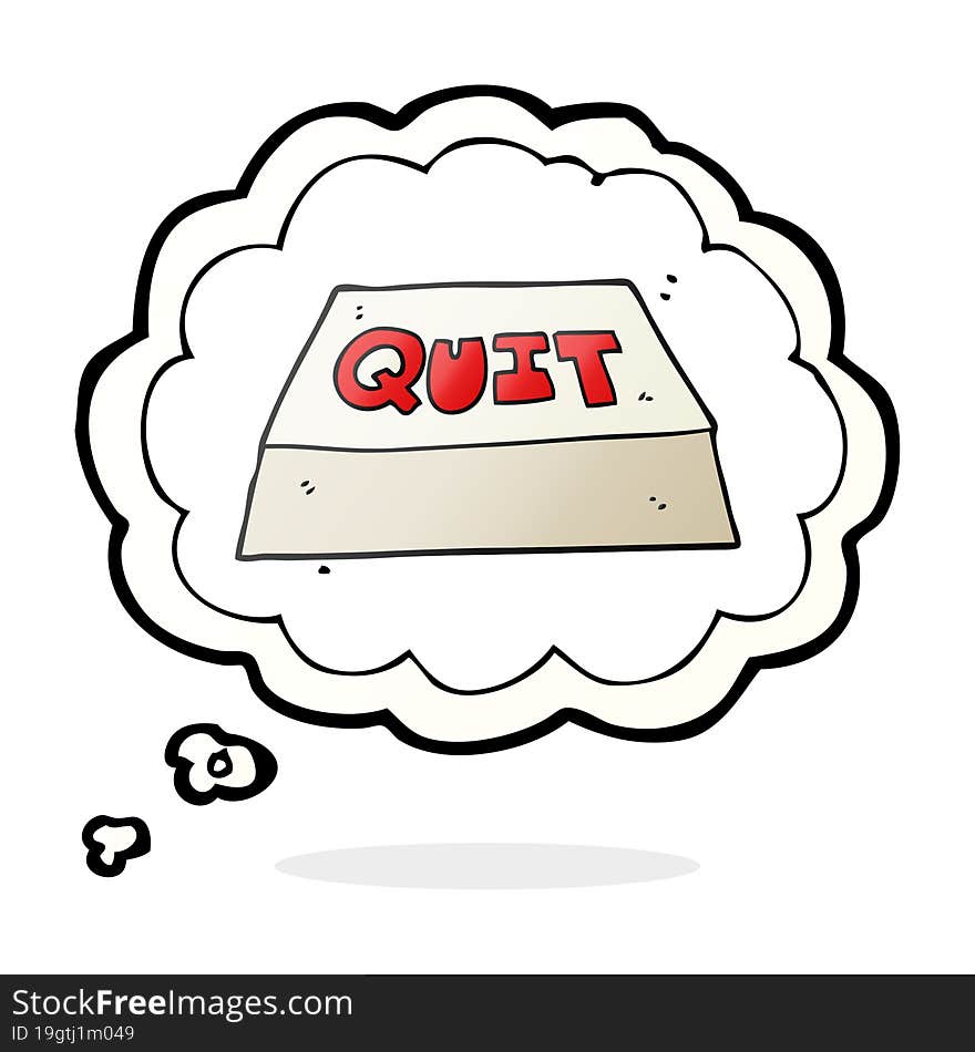 thought bubble cartoon quit button