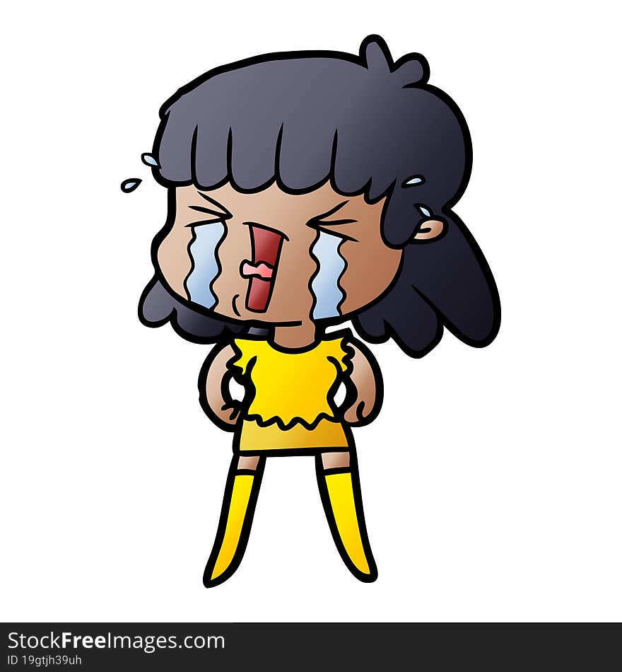 cartoon woman crying. cartoon woman crying