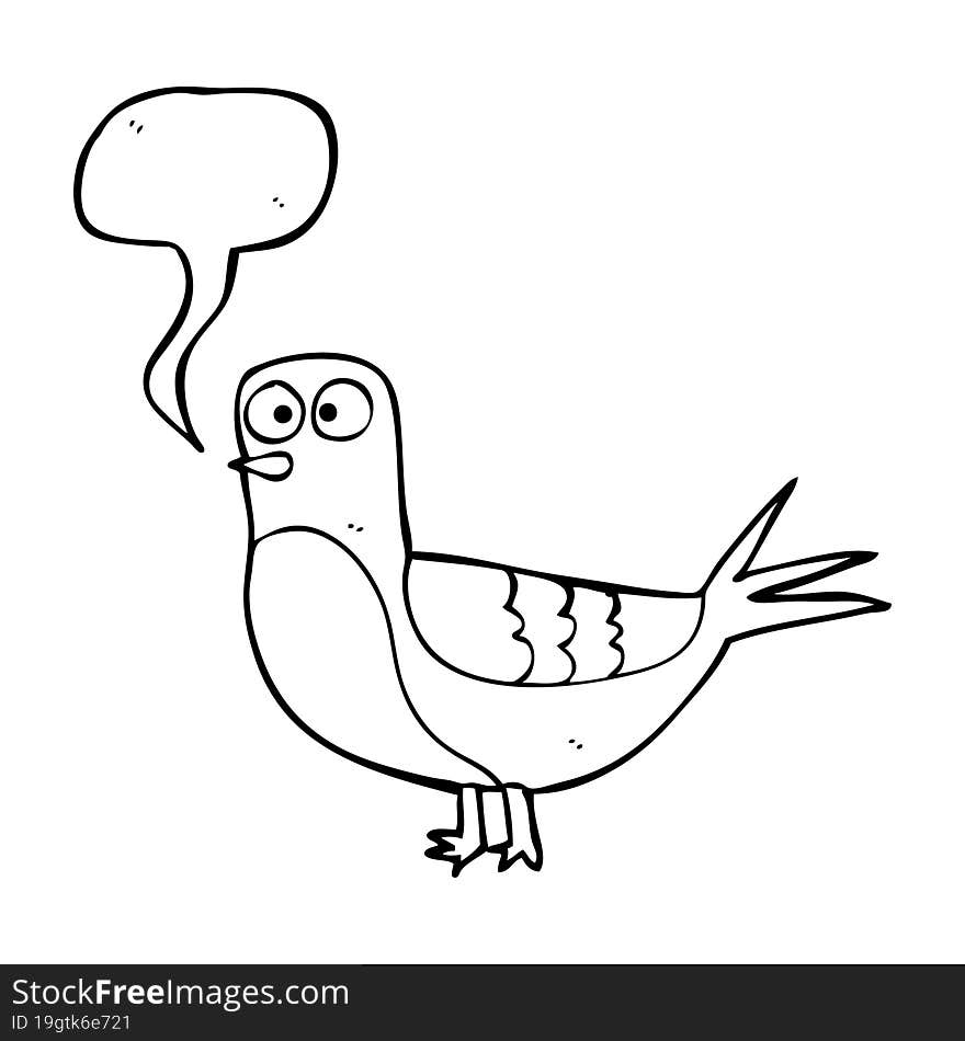 speech bubble cartoon pigeon