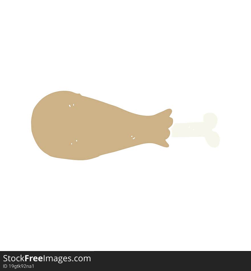 flat color style cartoon chicken leg