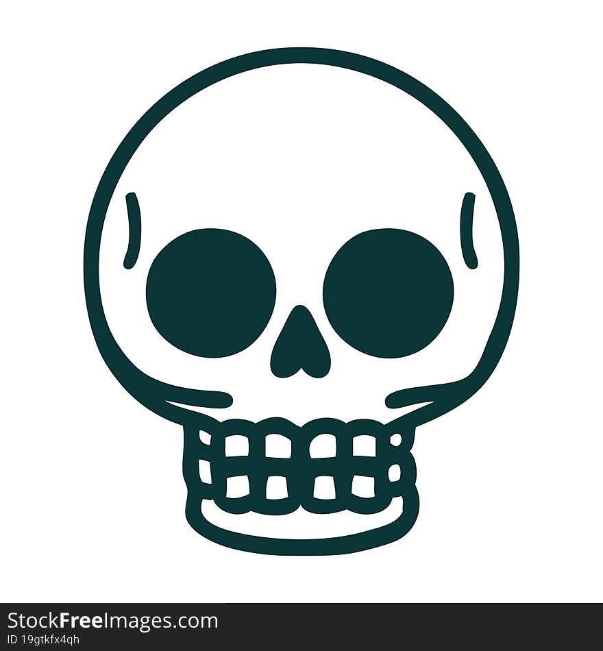 iconic tattoo style image of a skull. iconic tattoo style image of a skull