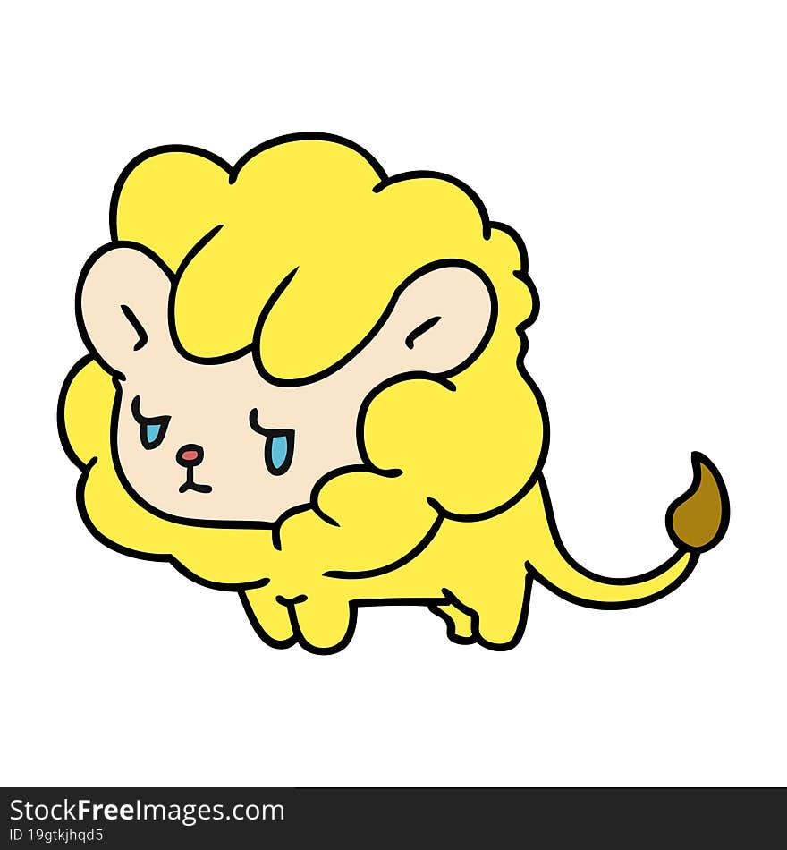 Cartoon Kawaii Cute Lion Cub