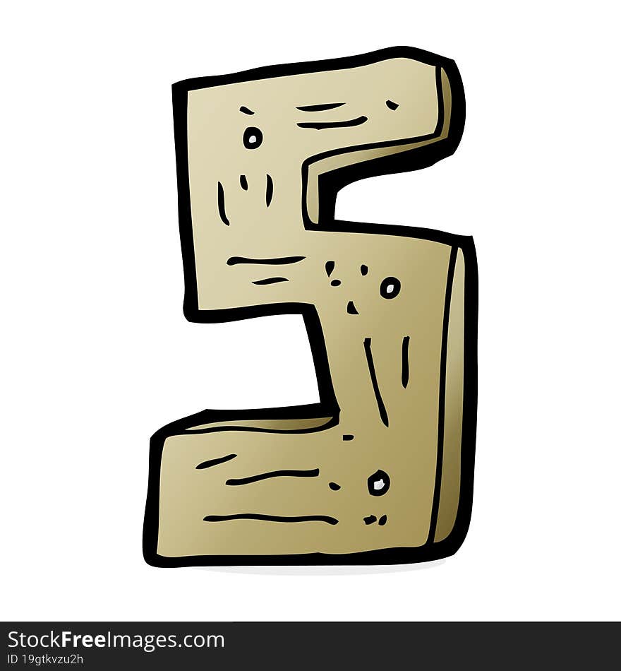 Cartoon Wooden Number