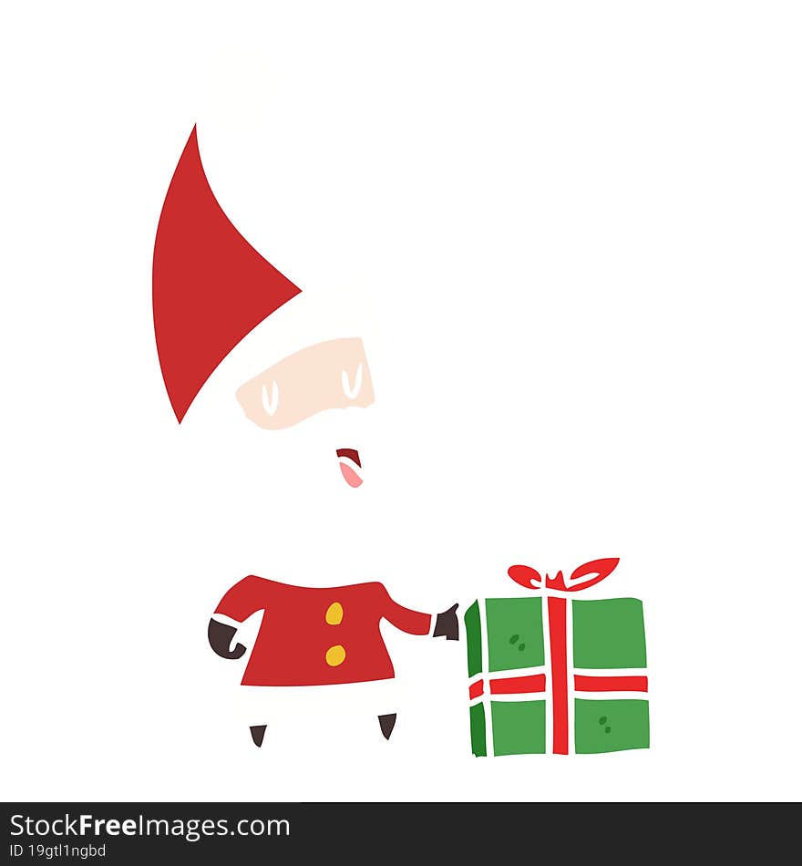 Flat Color Style Cartoon Santa Claus