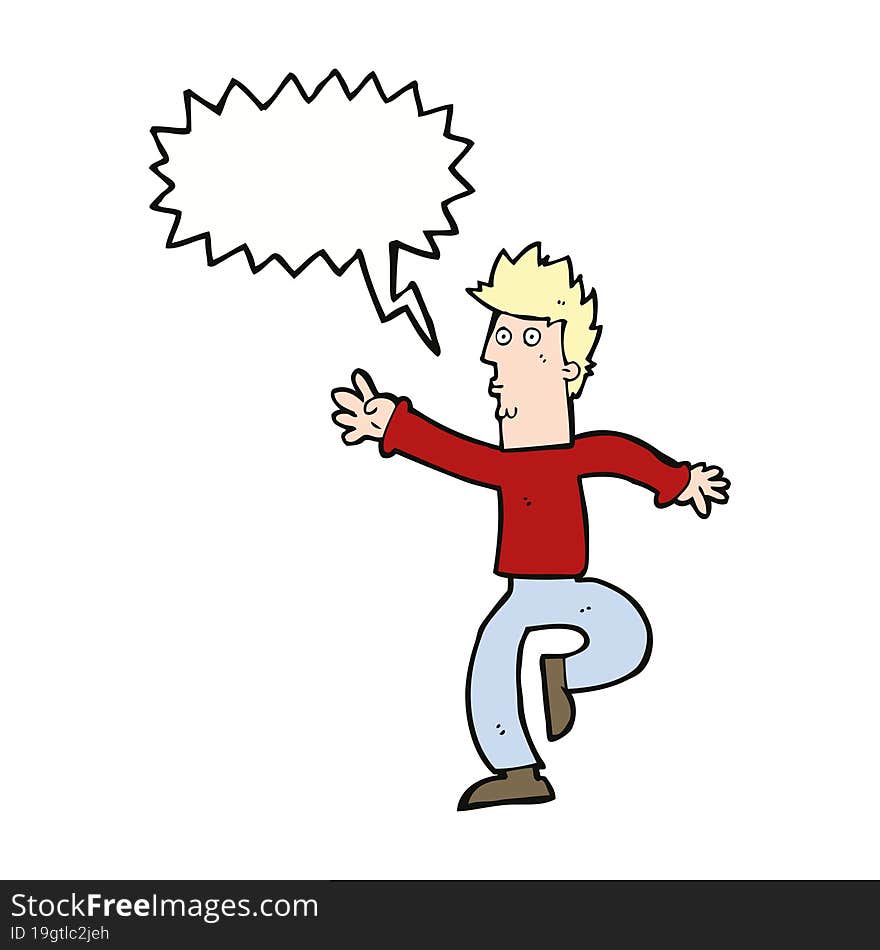 Cartoon Urgent Man With Speech Bubble