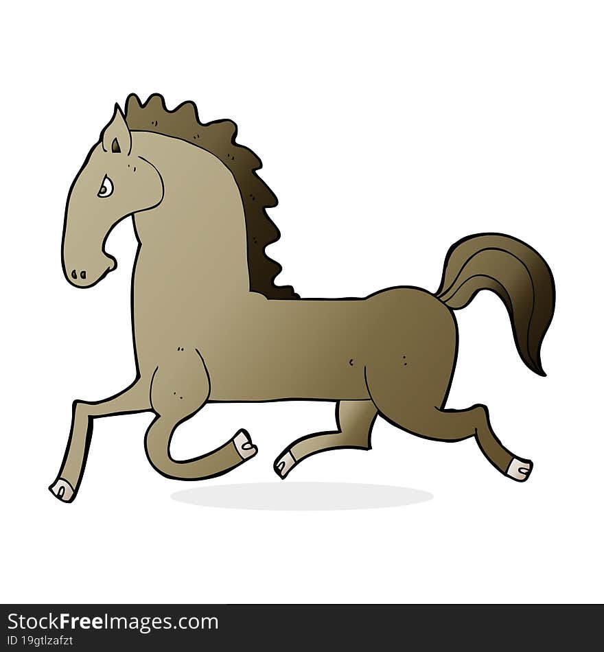 Cartoon Running Horse