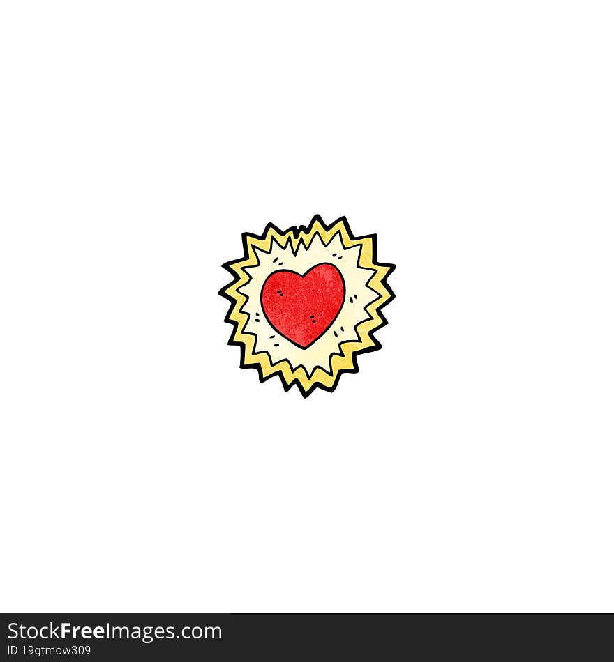 cartoon shining heart symbol