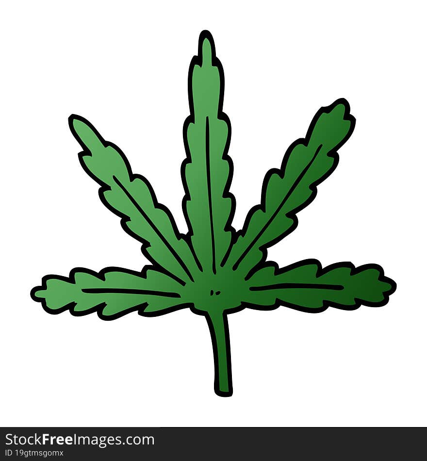 Cartoon Doodle Marijuana Leaf