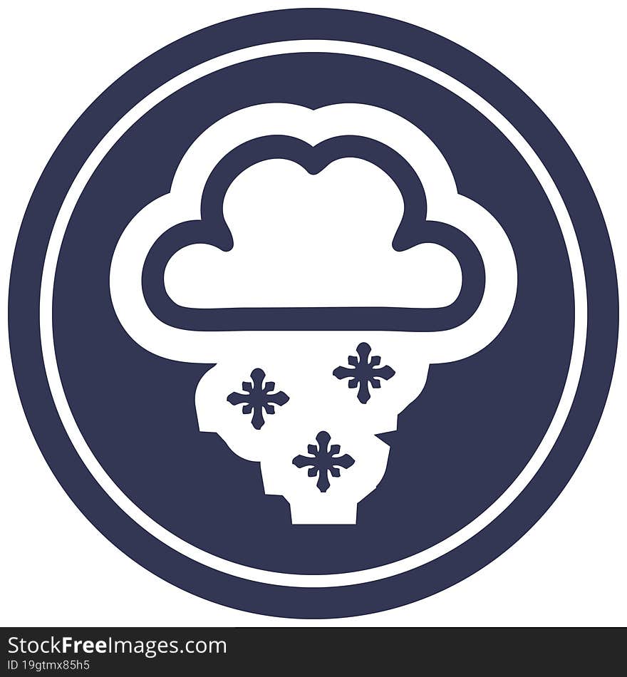 snow cloud circular icon