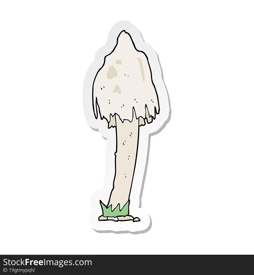 sticker of a cartoon mushroom