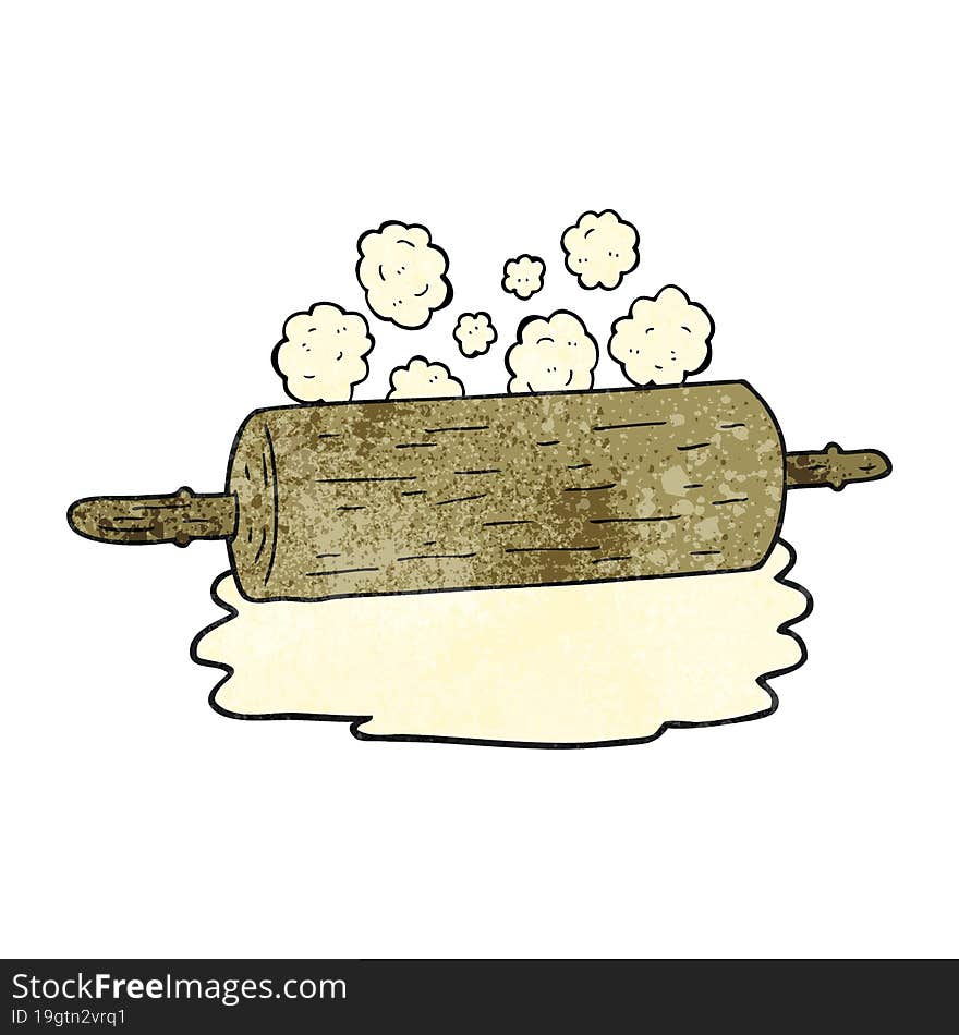 textured cartoon rolling pin