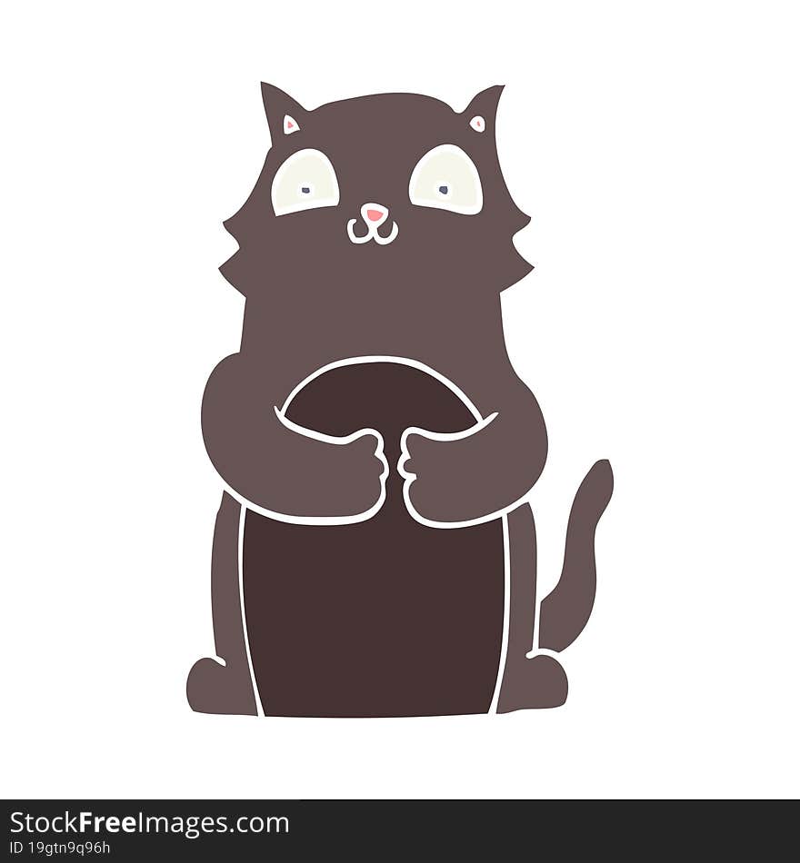 flat color style cartoon cat