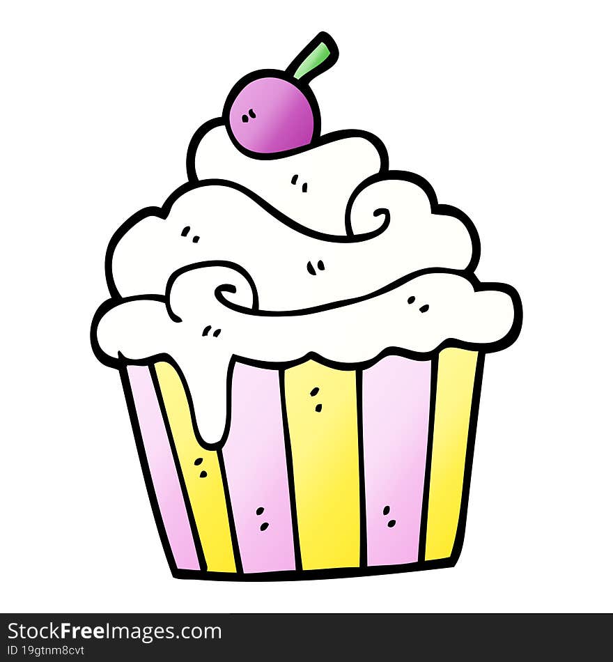 vector gradient illustration cartoon cup cake