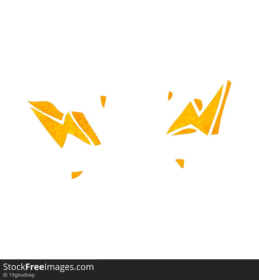 freehand retro cartoon decorative doodle lightning bolts