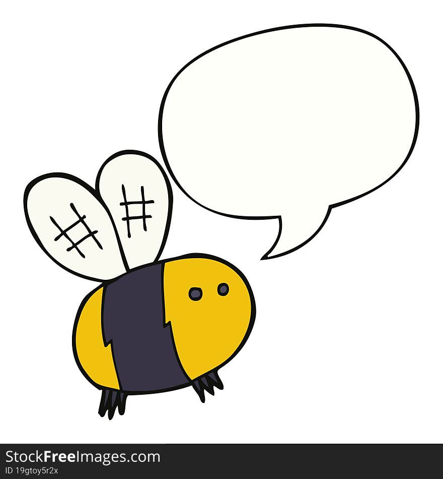 cartoon bee with speech bubble. cartoon bee with speech bubble