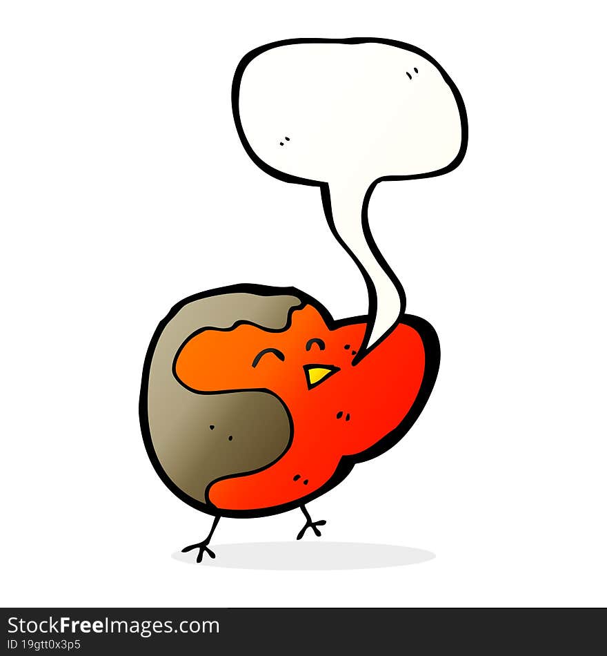 cartoon robin with speech bubble