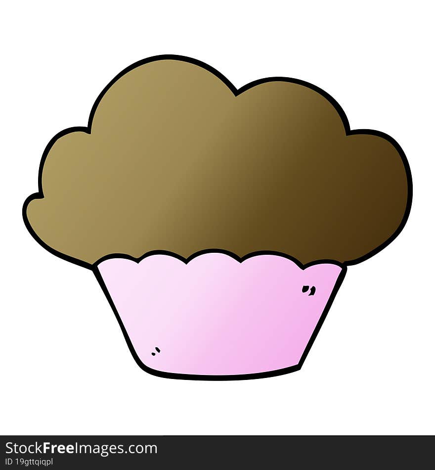 Cartoon Doodle Cupcake