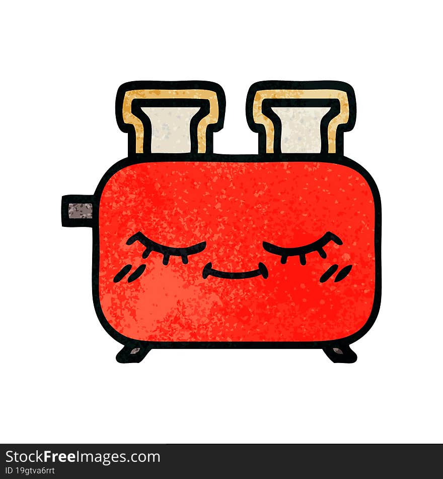 retro grunge texture cartoon of a toaster