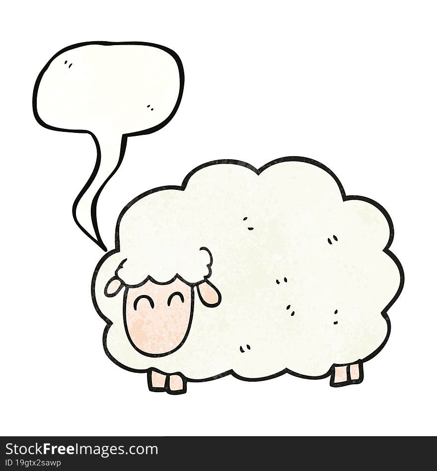 speech bubble textured cartoon sheep