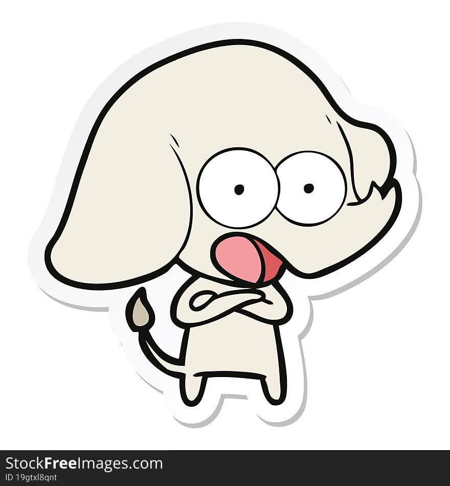 sticker of a cute cartoon elephant