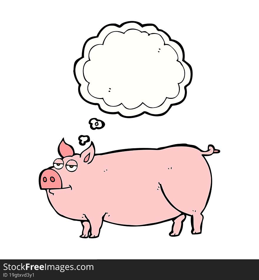 Thought Bubble Cartoon Huge Pig