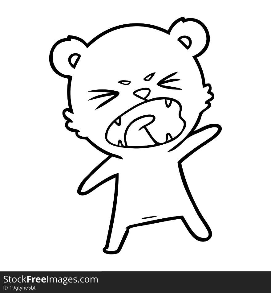 angry cartoon polar bear. angry cartoon polar bear