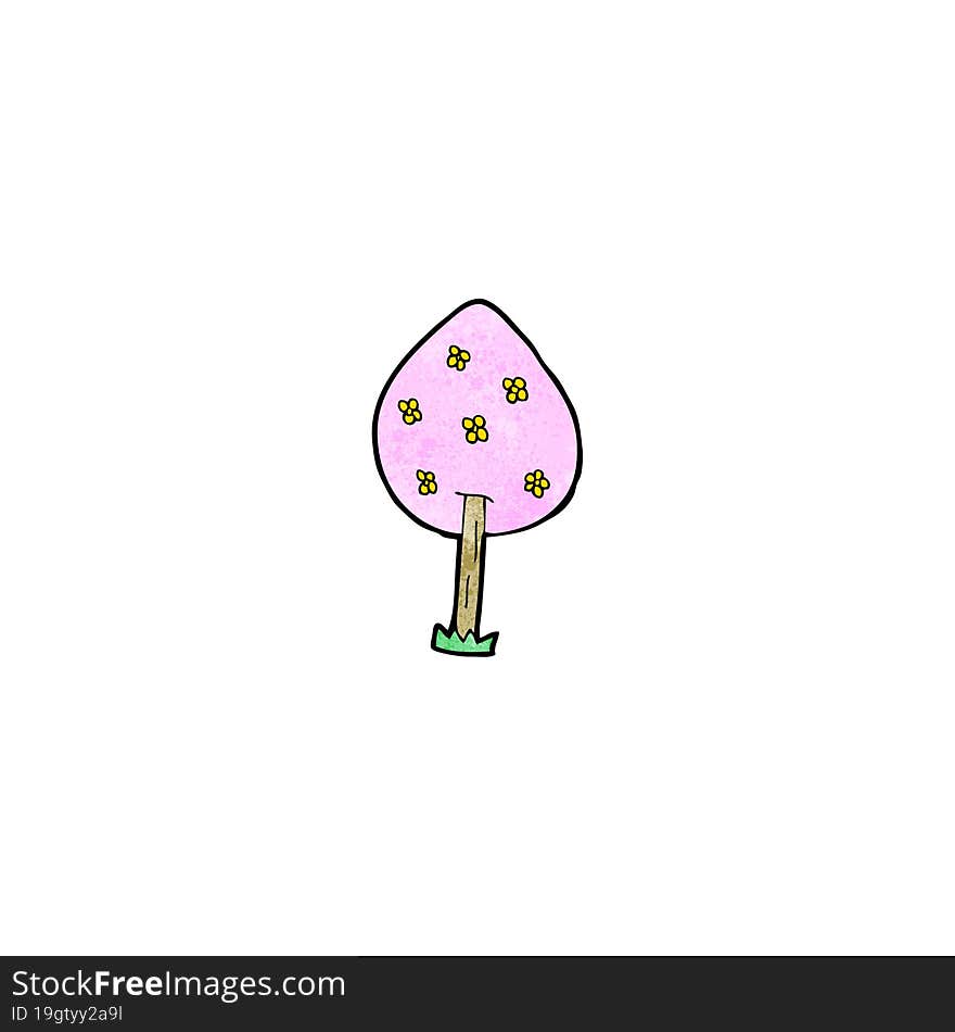 cartoon pink tree