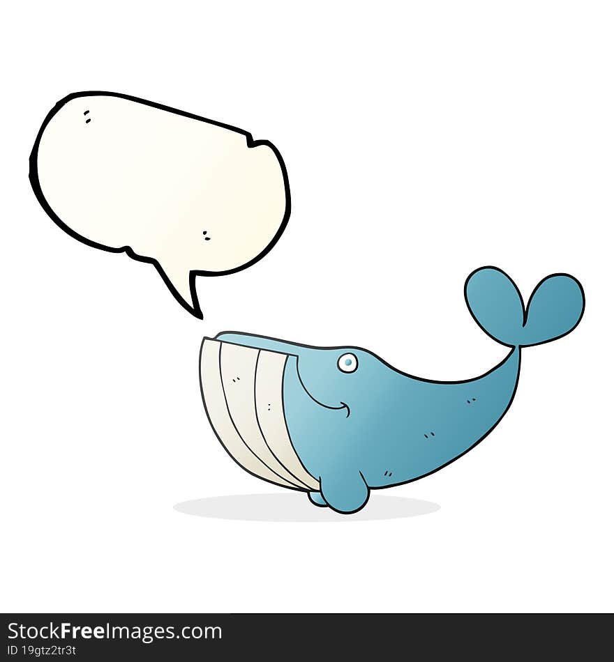 Speech Bubble Cartoon Happy Whale