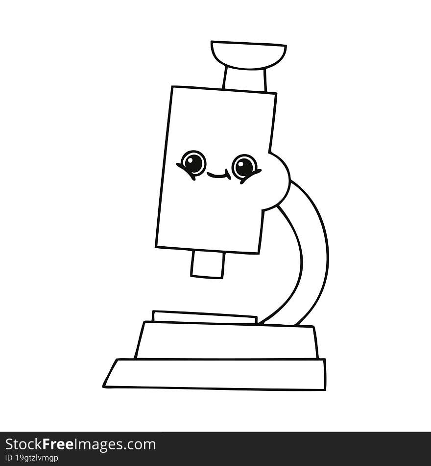 line drawing cartoon microscope