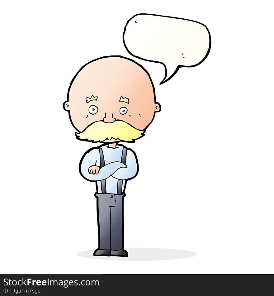 Cartoon Grandfather With Speech Bubble