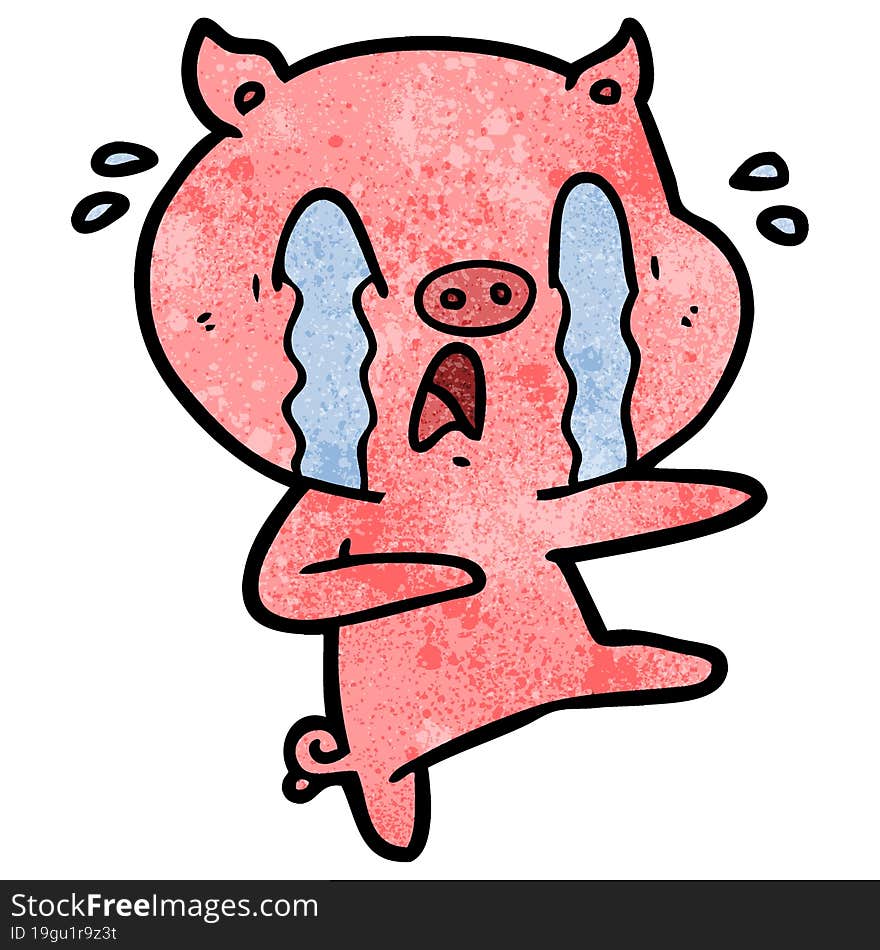 crying pig cartoon. crying pig cartoon