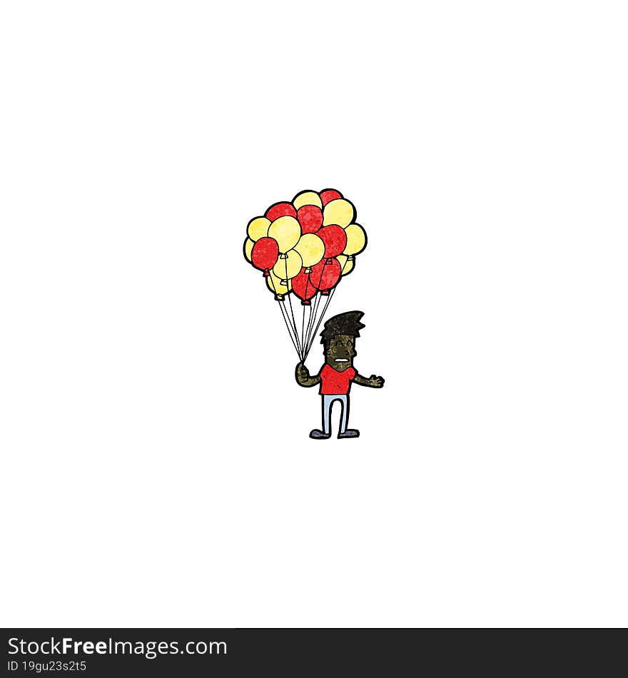 Cartoon Man Selling Balloons