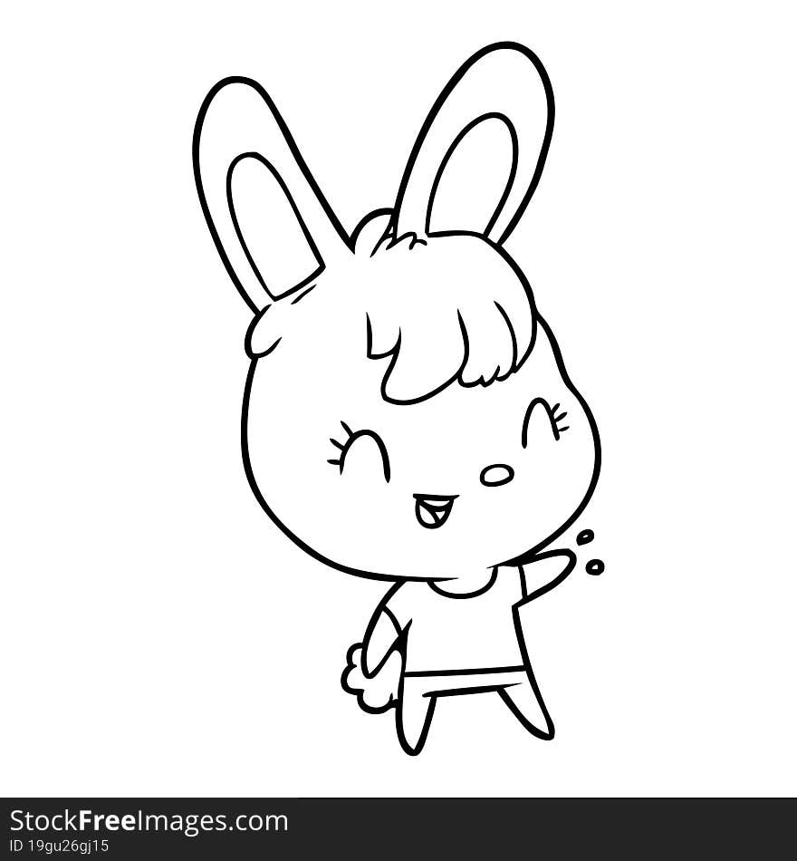 cute line drawing of a rabbit. cute line drawing of a rabbit