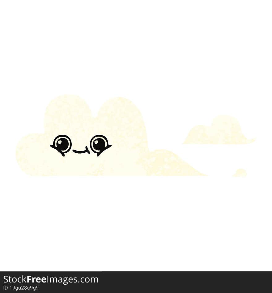 retro illustration style cartoon clouds