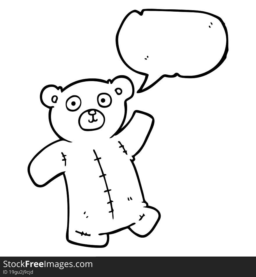 Speech Bubble Cartoon Teddy Bear