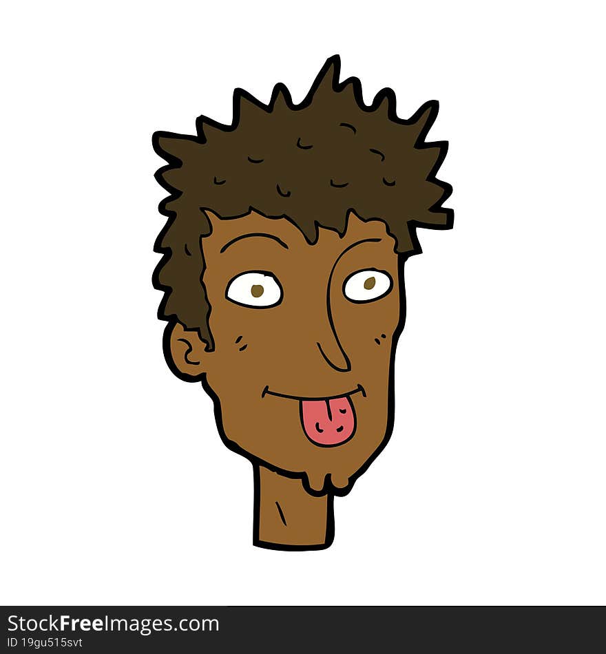 cartoon man sticking out tongue