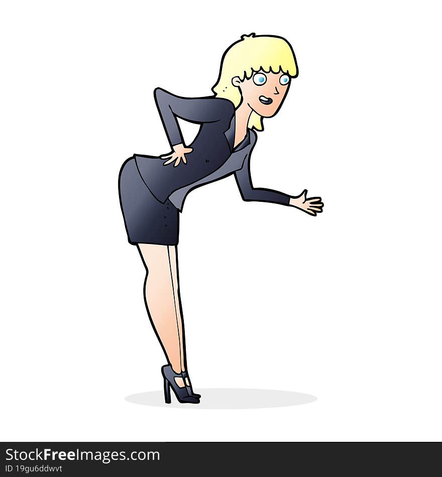 Cartoon Businesswoman Explaining