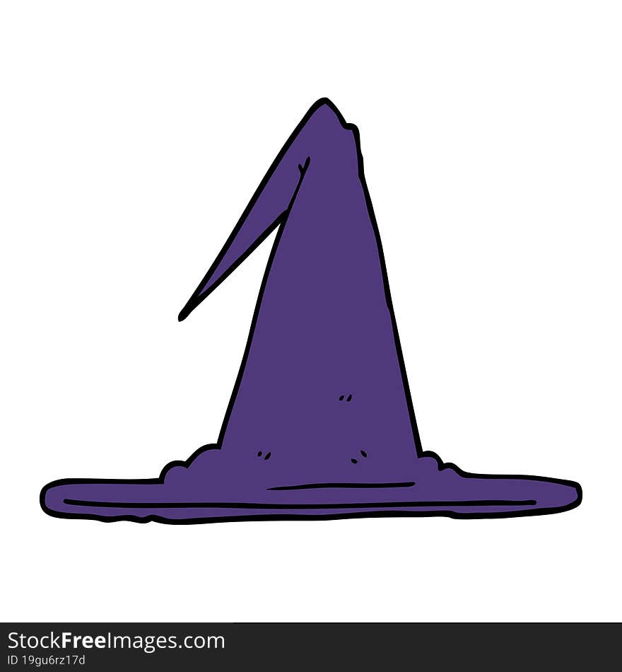 Cartoon Doodle Witch Hat