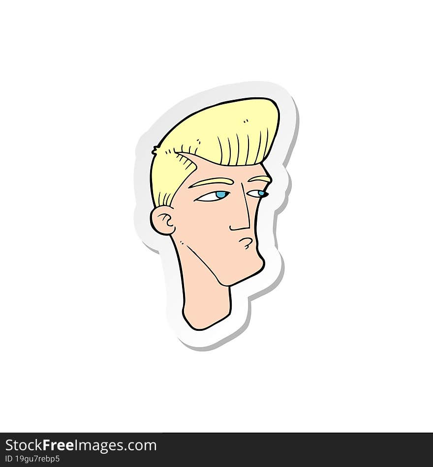 sticker of a cartoon cool fashion guy