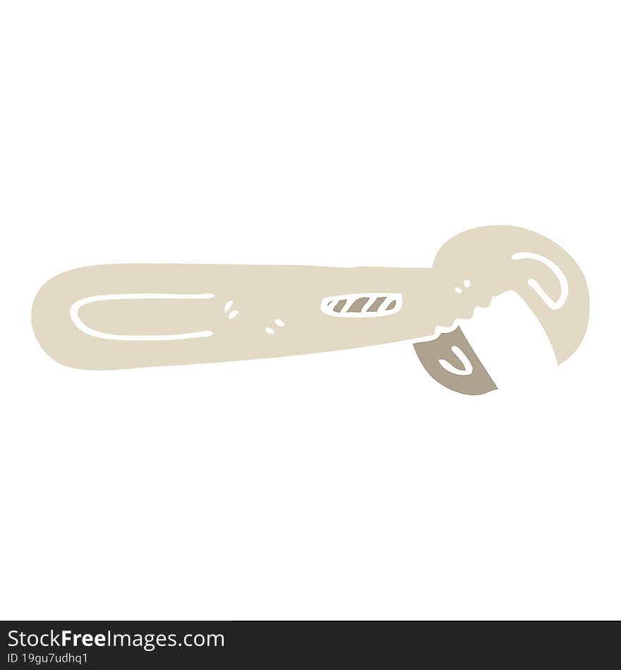 Flat Color Illustration Cartoon Adjustable Spanner