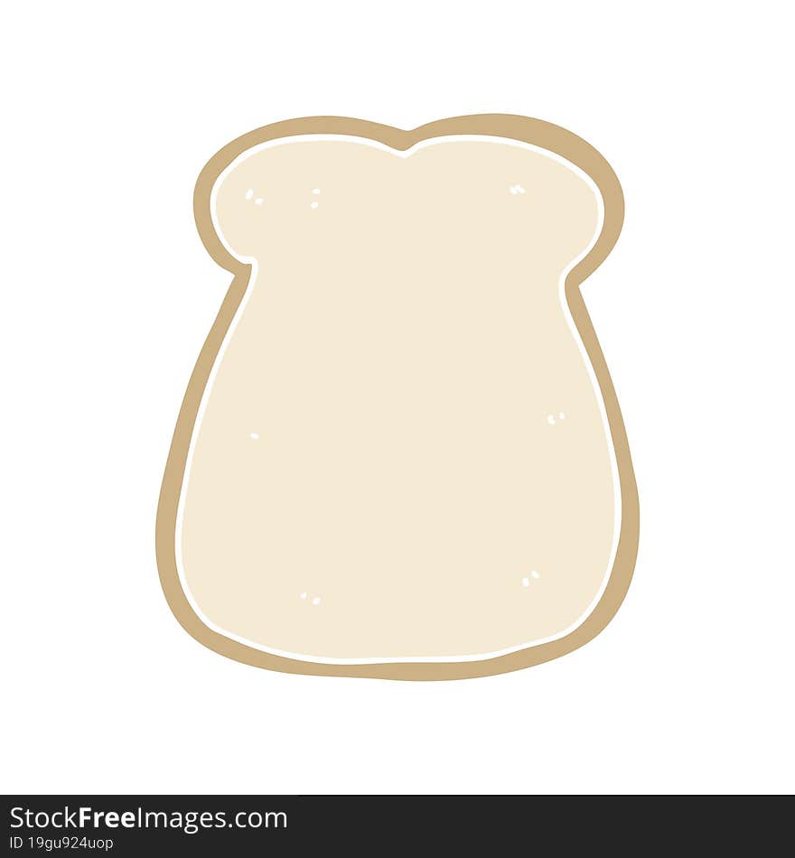 Flat Color Style Cartoon Slice Of Bread