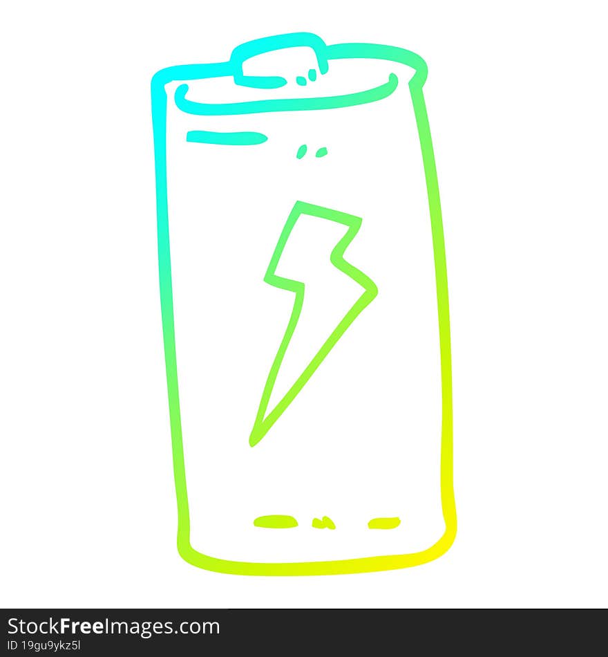 cold gradient line drawing cartoon battery